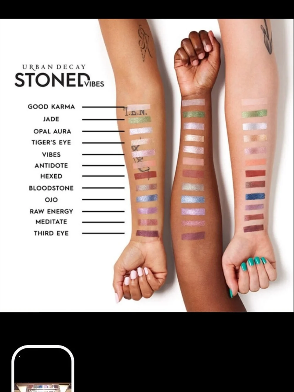 Urban Decay Stoned Vibes Vault - Shimmer Eyeshadow Palette with Metallic Pencils